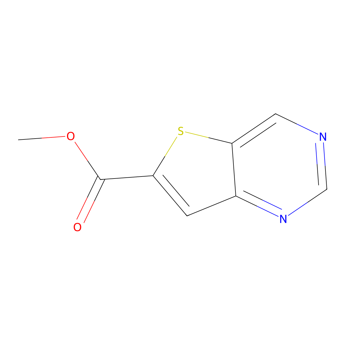 Methyl thieno[3,2-d]pyrimidine-6-carboxylate molecular structure, CAS 2110695-71-9