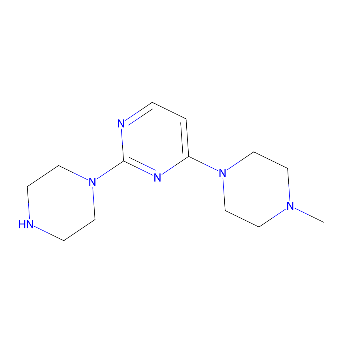 4-(4-Methylpiperazin-1-yl)-2-(piperazin-1-yl)pyrimidine molecular structure, CAS 2110700-10-0