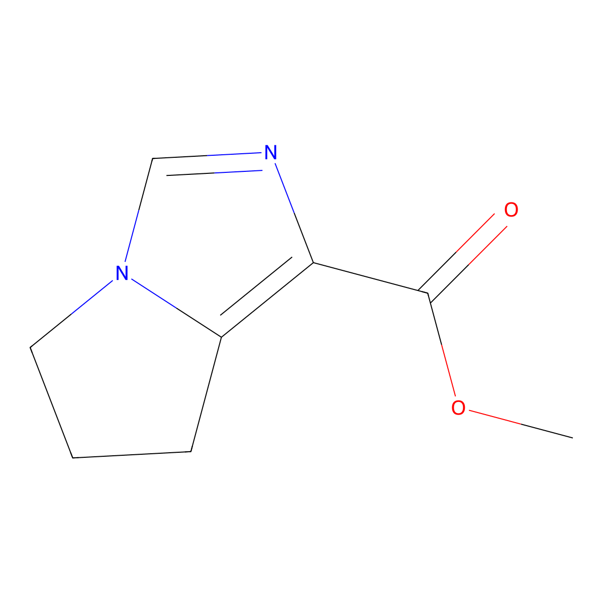methyl 5H,6H,7H-pyrrolo(1,2-c)imidazole-1-carboxylate molecular structure, CAS 2110748-16-6