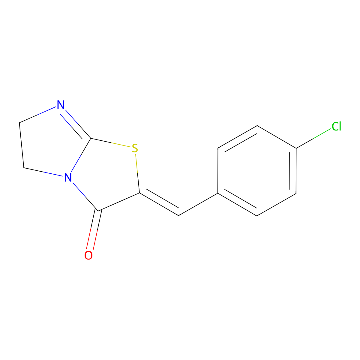 2-[(4-Chlorophenyl)methylidene]-5,6-dihydroimidazo[2,1-b][1,3]thiazol-3-one molecular structure, CAS 21108-70-3