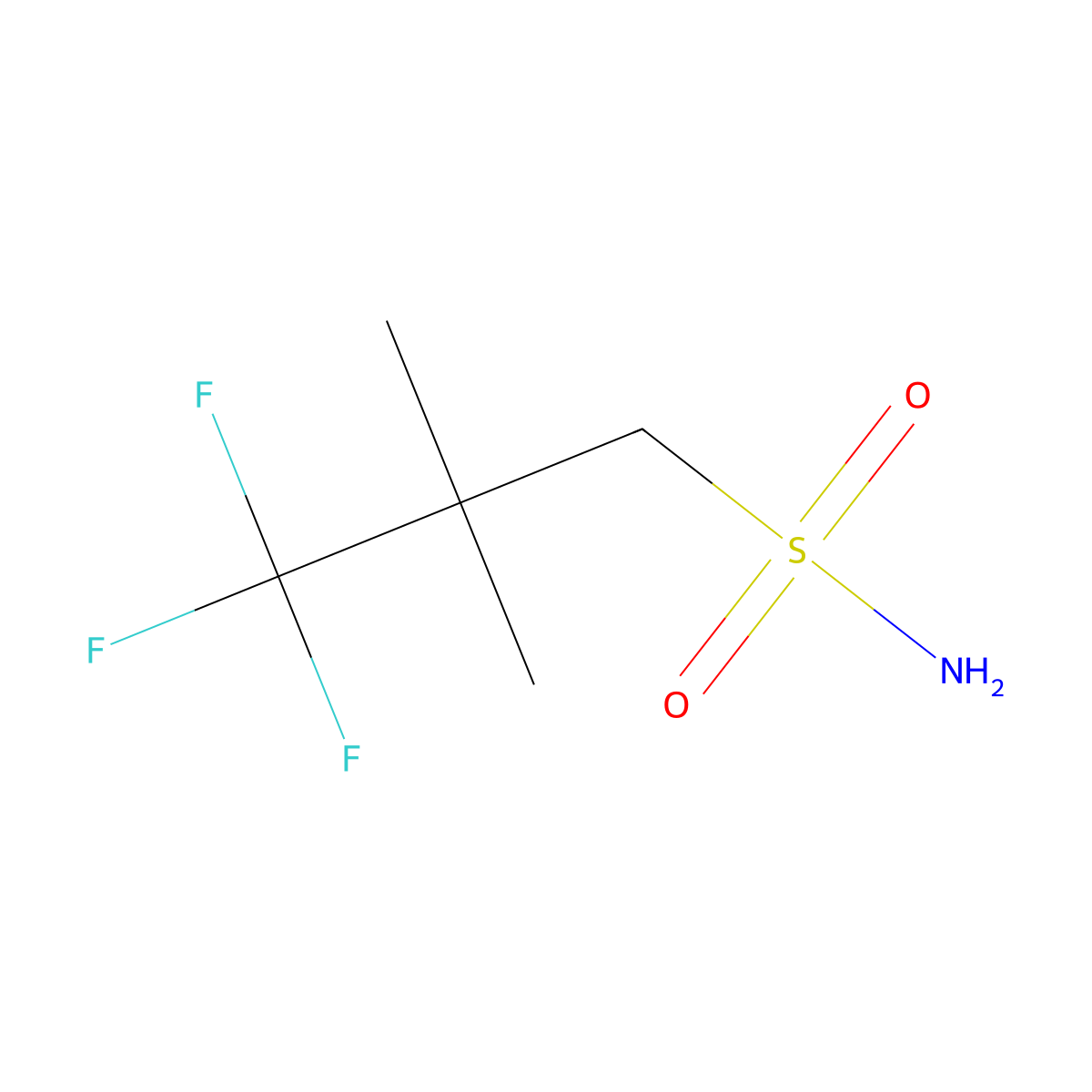 3,3,3-Trifluoro-2,2-dimethylpropane-1-sulfonamide molecular structure, CAS 2110865-23-9