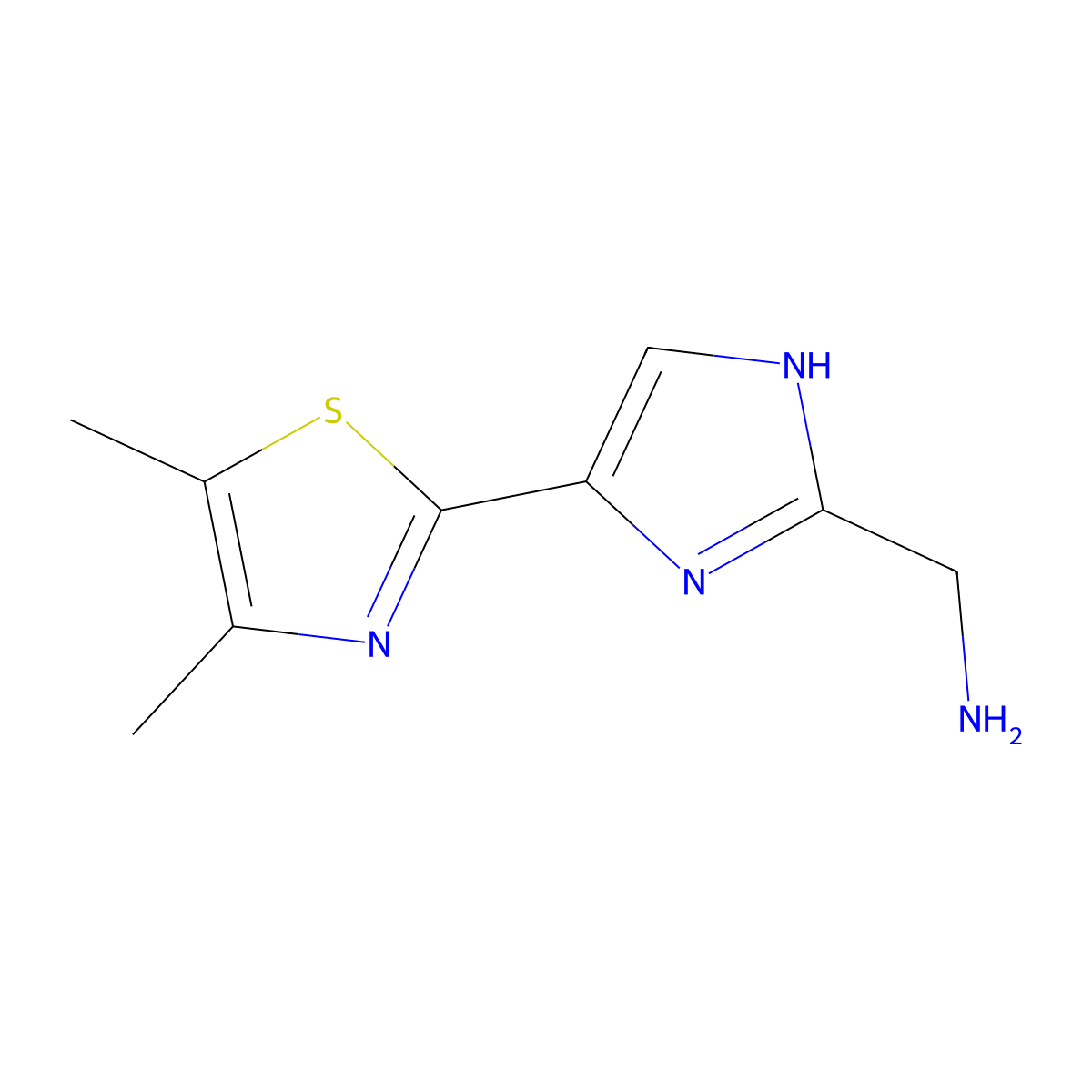 (5-(4,5-Dimethylthiazol-2-yl)-1H-imidazol-2-yl)methanamine molecular structure, CAS 2110870-55-6
