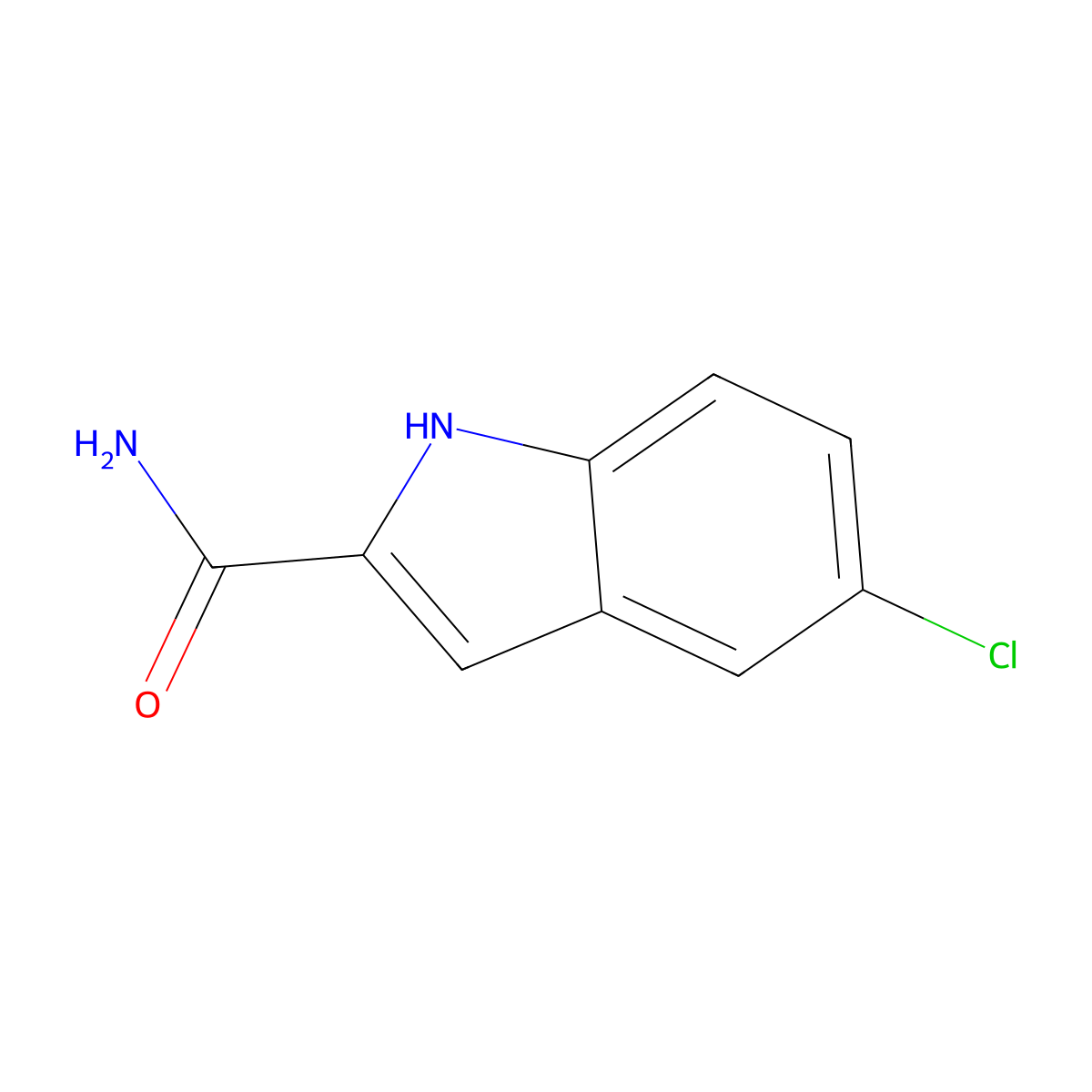 5-chloro-1H-indole-2-carboxamide molecular structure, CAS 21109-01-3