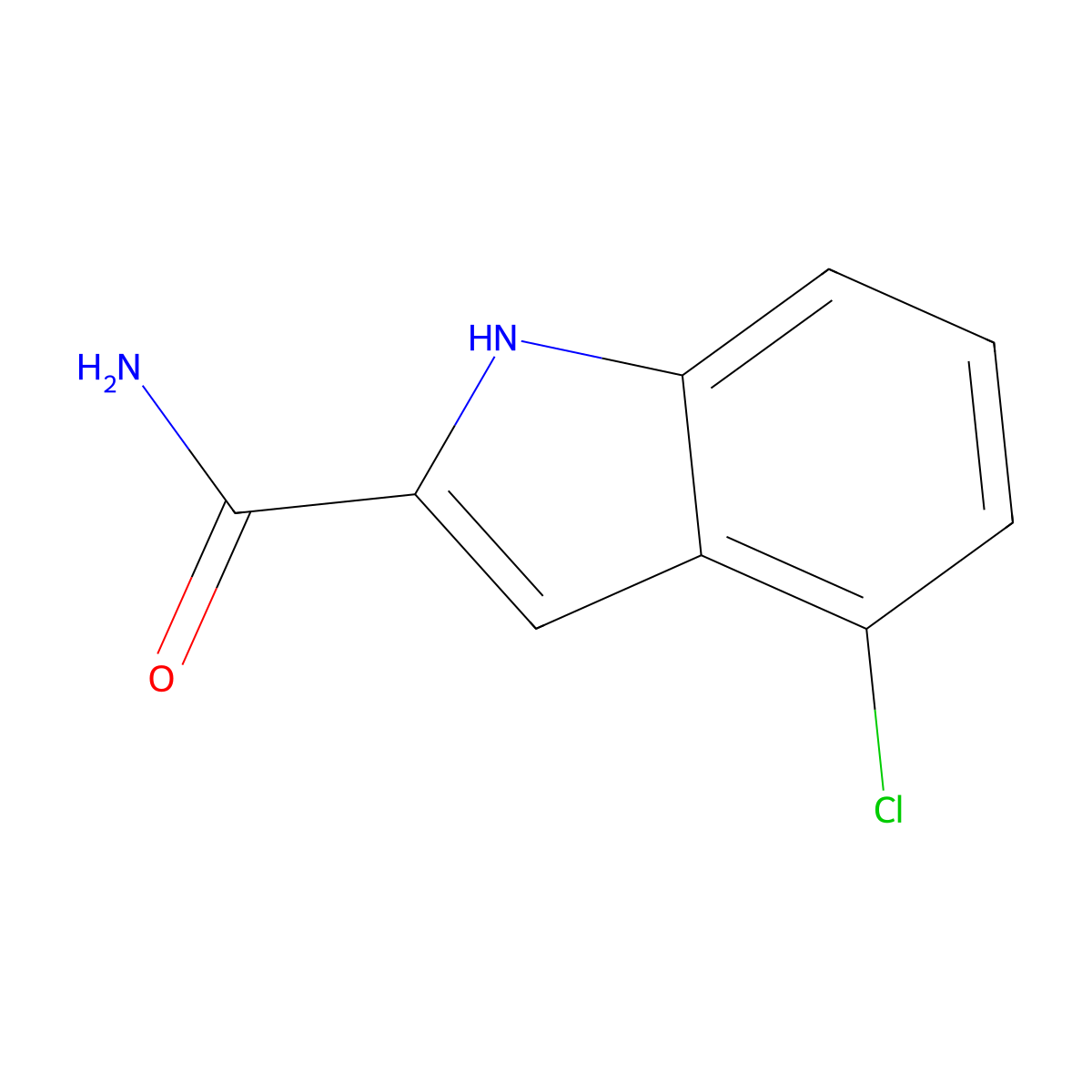 4-chloro-1H-indole-2-carboxamide molecular structure, CAS 21109-02-4
