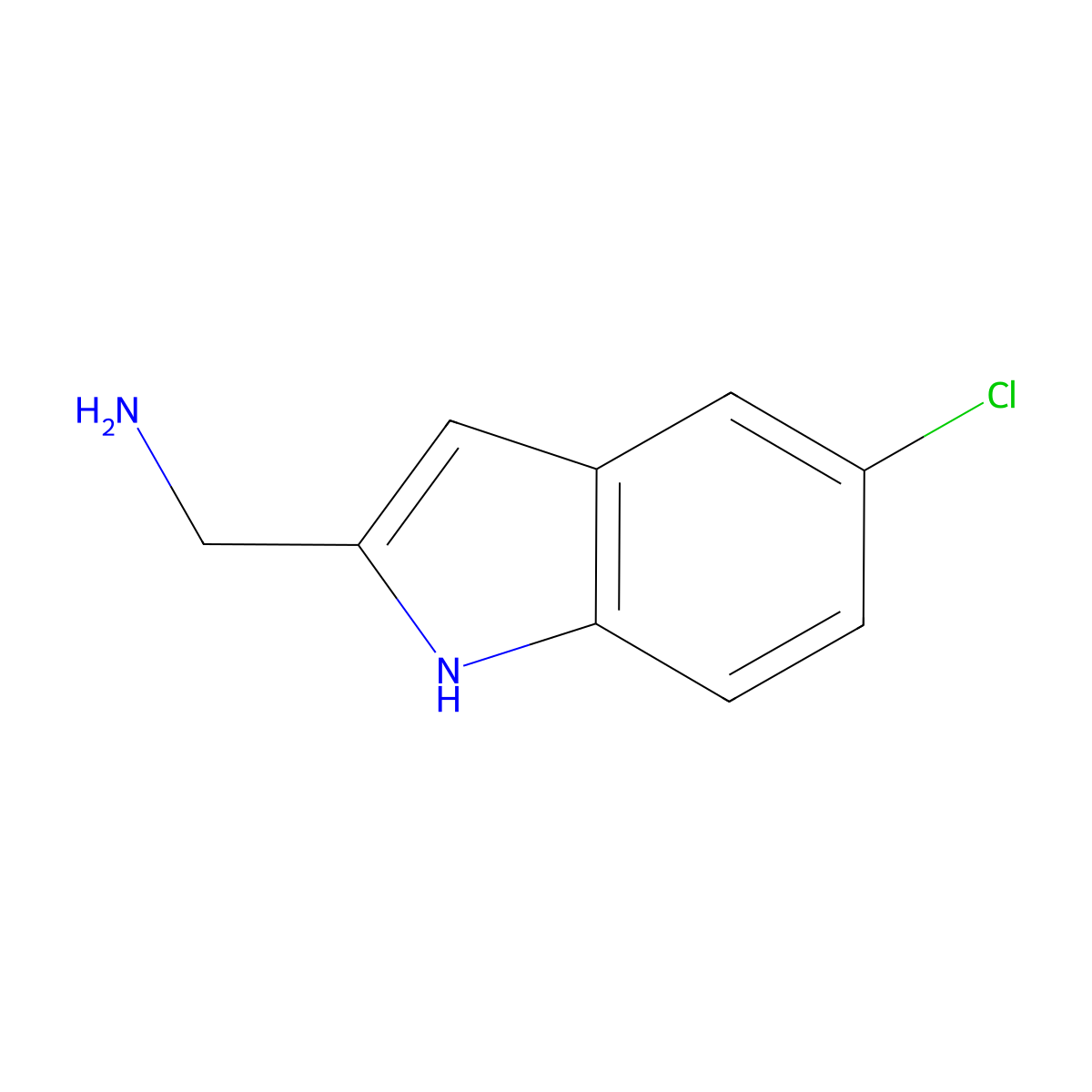 (5-Chloro-1H-indol-2-yl)methanamine molecular structure, CAS 21109-27-3