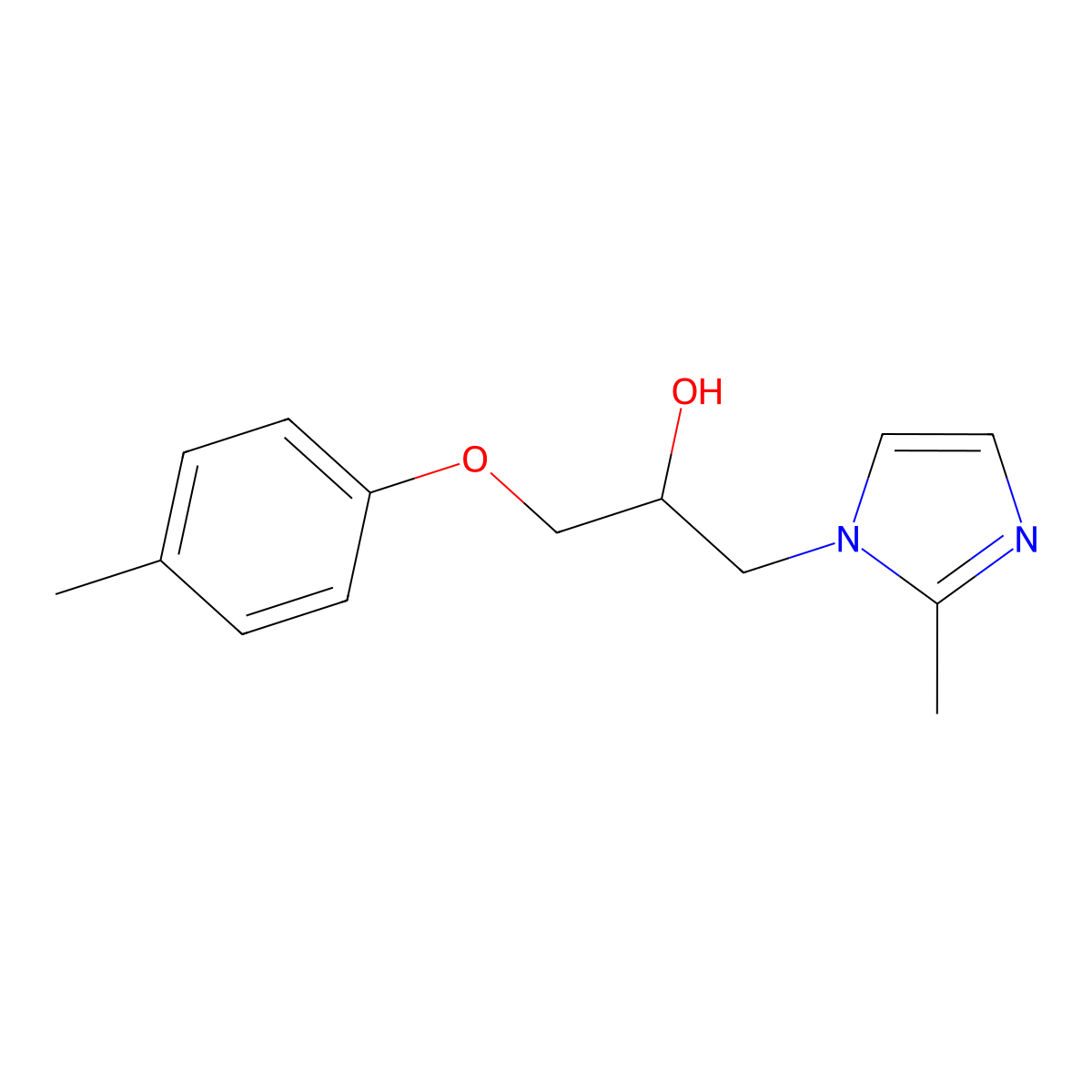 1-(2-methyl-1H-imidazol-1-yl)-3-(p-tolyloxy)propan-2-ol molecular structure, CAS 21109-58-0