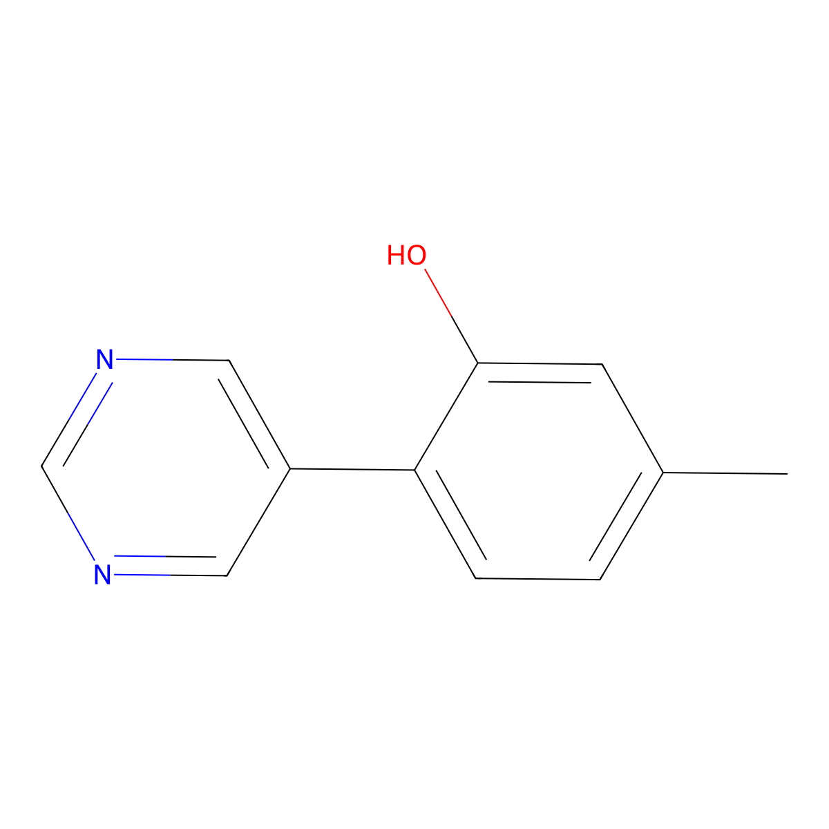 5-methyl-2-(5-pyrimidinyl)Phenol molecular structure, CAS 2110901-88-5
