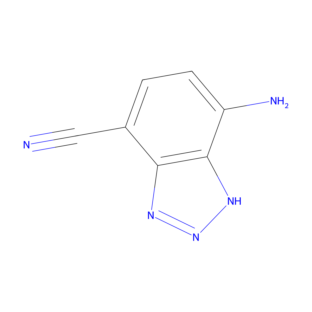 7-Amino-1H-benzo[d][1,2,3]triazole-4-carbonitrile molecular structure, CAS 211096-53-6