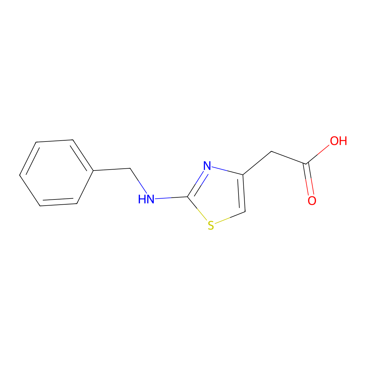 (2-Benzylamino-thiazol-4-yl)-acetic acid molecular structure, CAS 211102-84-0