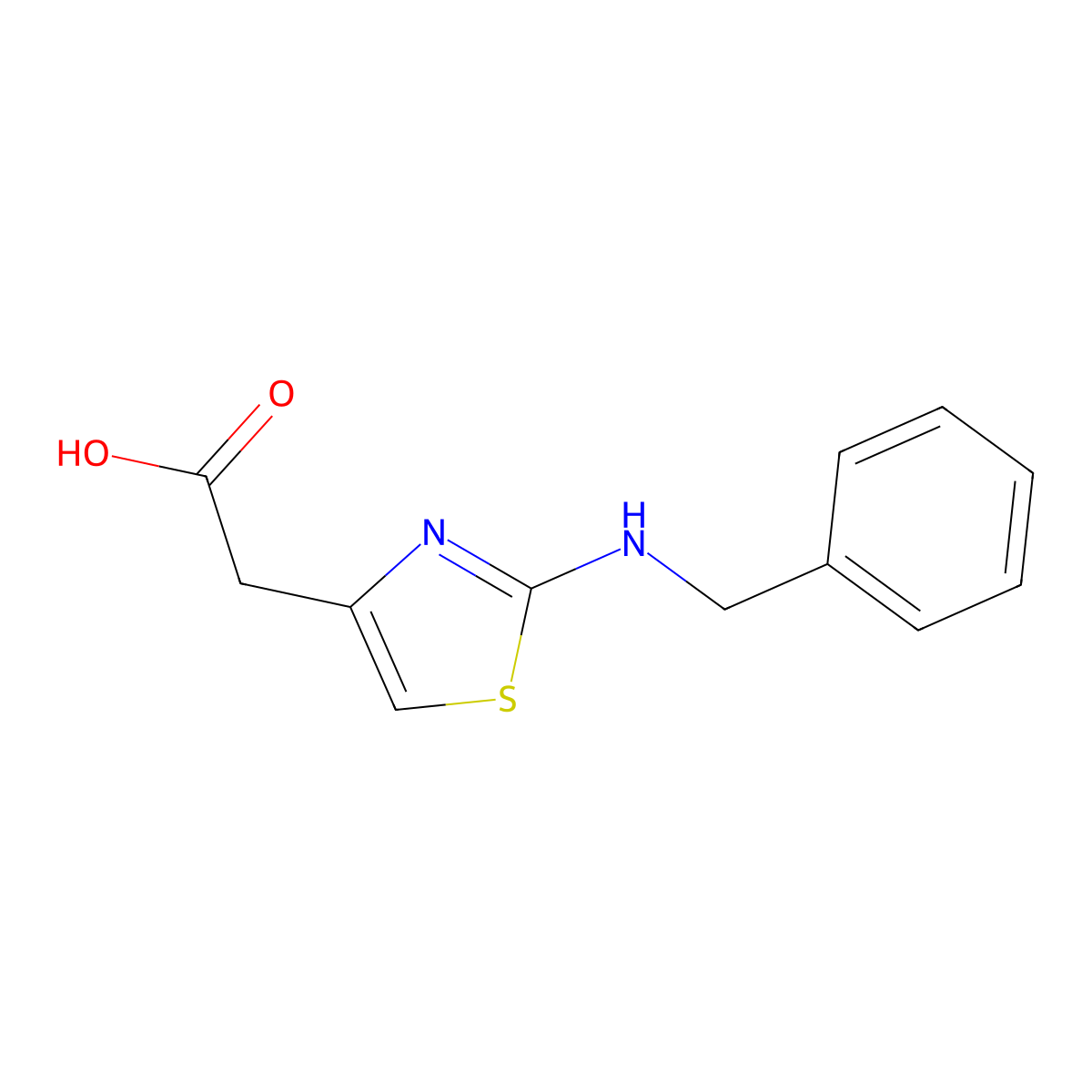 (2-Benzylamino-thiazol-4-yl)-acetic acid molecular structure, CAS 211102-84-0