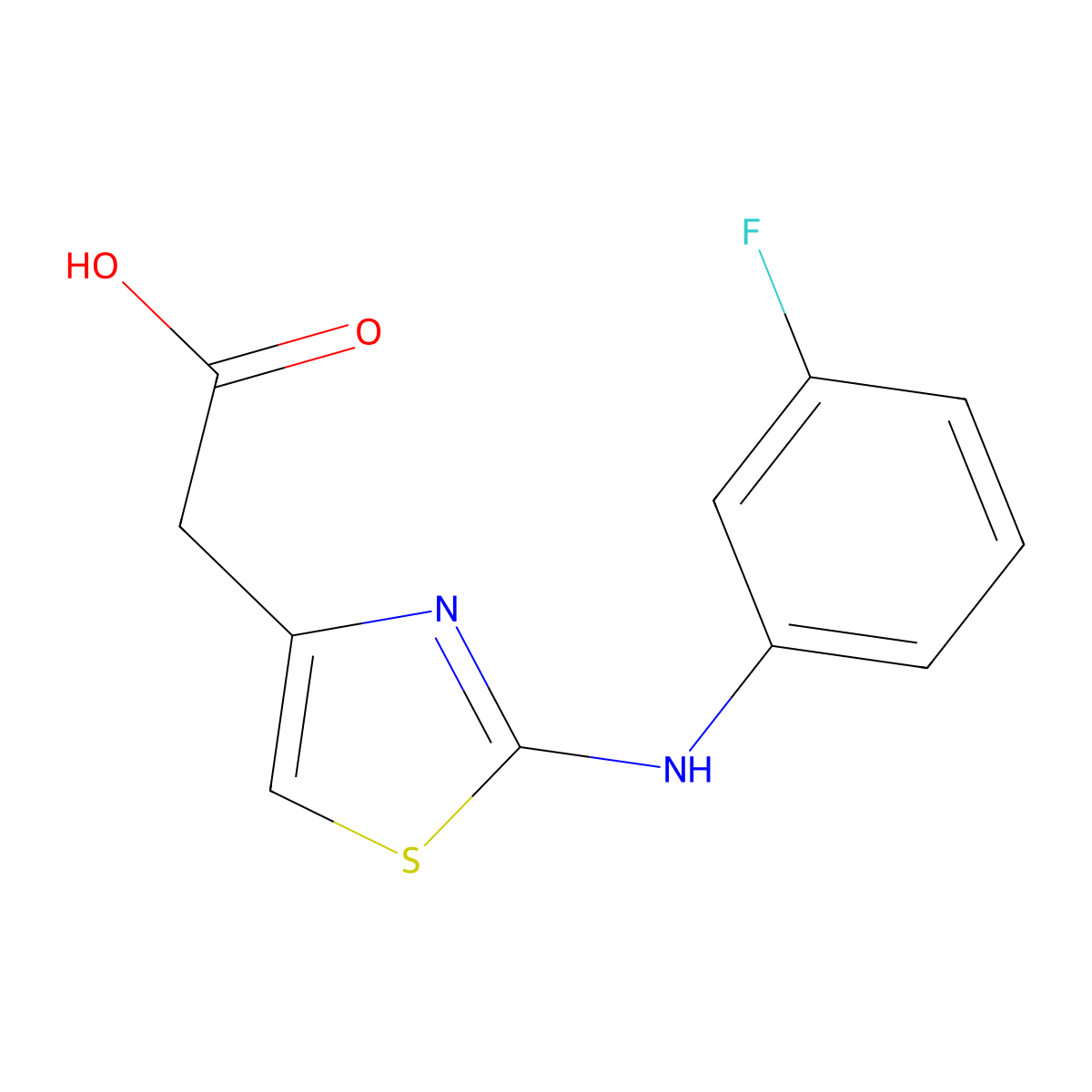 2-(4-(3-Fluorophenylamino)-3,5-thiazolyl)acetic acid molecular structure, CAS 211102-85-1
