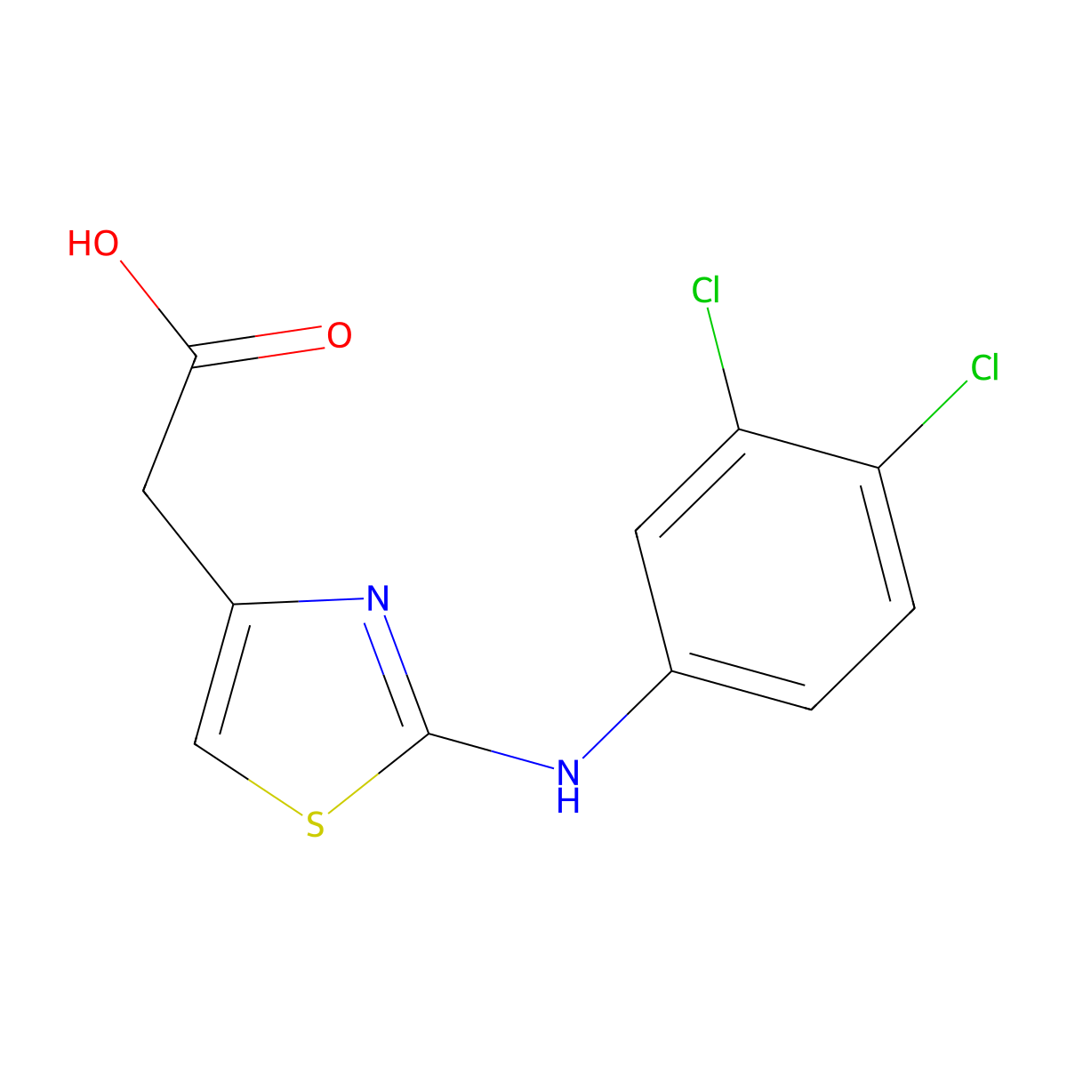 2-[2-(3,4-Dichloroanilino)-1,3-thiazol-4-yl]acetic acid molecular structure, CAS 211102-91-9