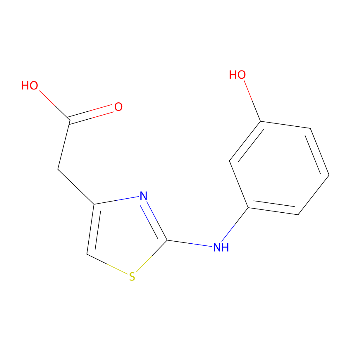 2-{2-[(3-Hydroxyphenyl)amino]-1,3-thiazol-4-yl}acetic acid molecular structure, CAS 211102-93-1