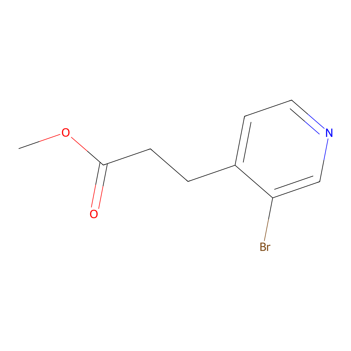 Methyl 3-(3-bromopyridin-4-yl)propanoate molecular structure, CAS 2111029-43-5