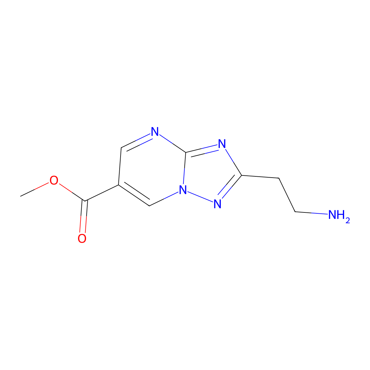 Methyl 2-(2-aminoethyl)-[1,2,4]triazolo[1,5-a]pyrimidine-6-carboxylate molecular structure, CAS 2111037-13-7