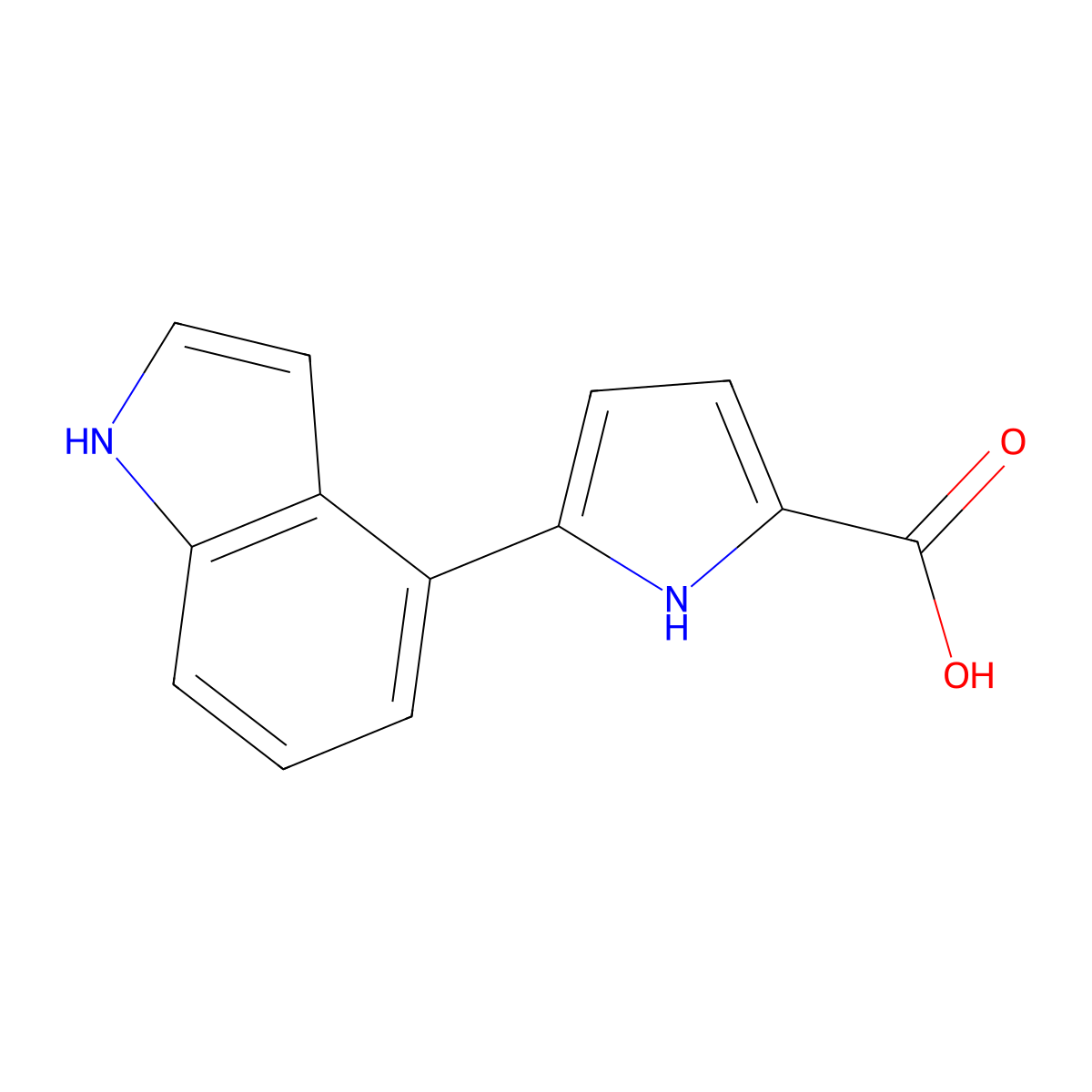 5-(1H-Indol-4-yl)-1H-pyrrole-2-carboxylic acid molecular structure, CAS 2111055-45-7