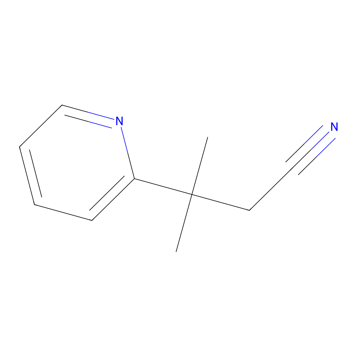 3-Methyl-3-(pyridin-2-yl)butanenitrile molecular structure, CAS 2111056-63-2