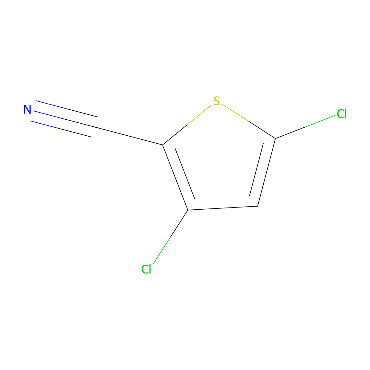 3,5-dichloro-2-Thiophenecarbonitrile molecular structure, CAS 2111057-58-8