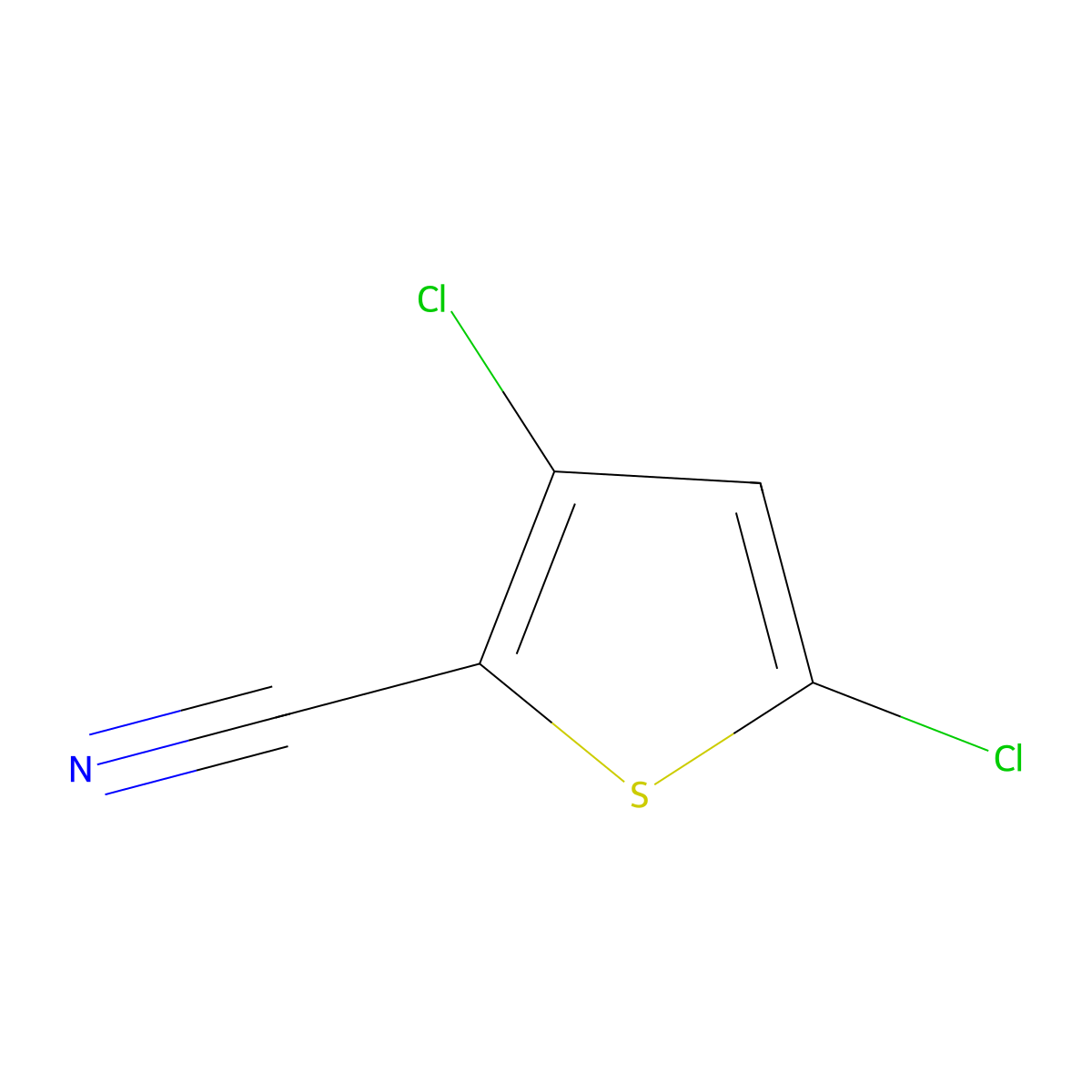 3,5-dichloro-2-Thiophenecarbonitrile molecular structure, CAS 2111057-58-8