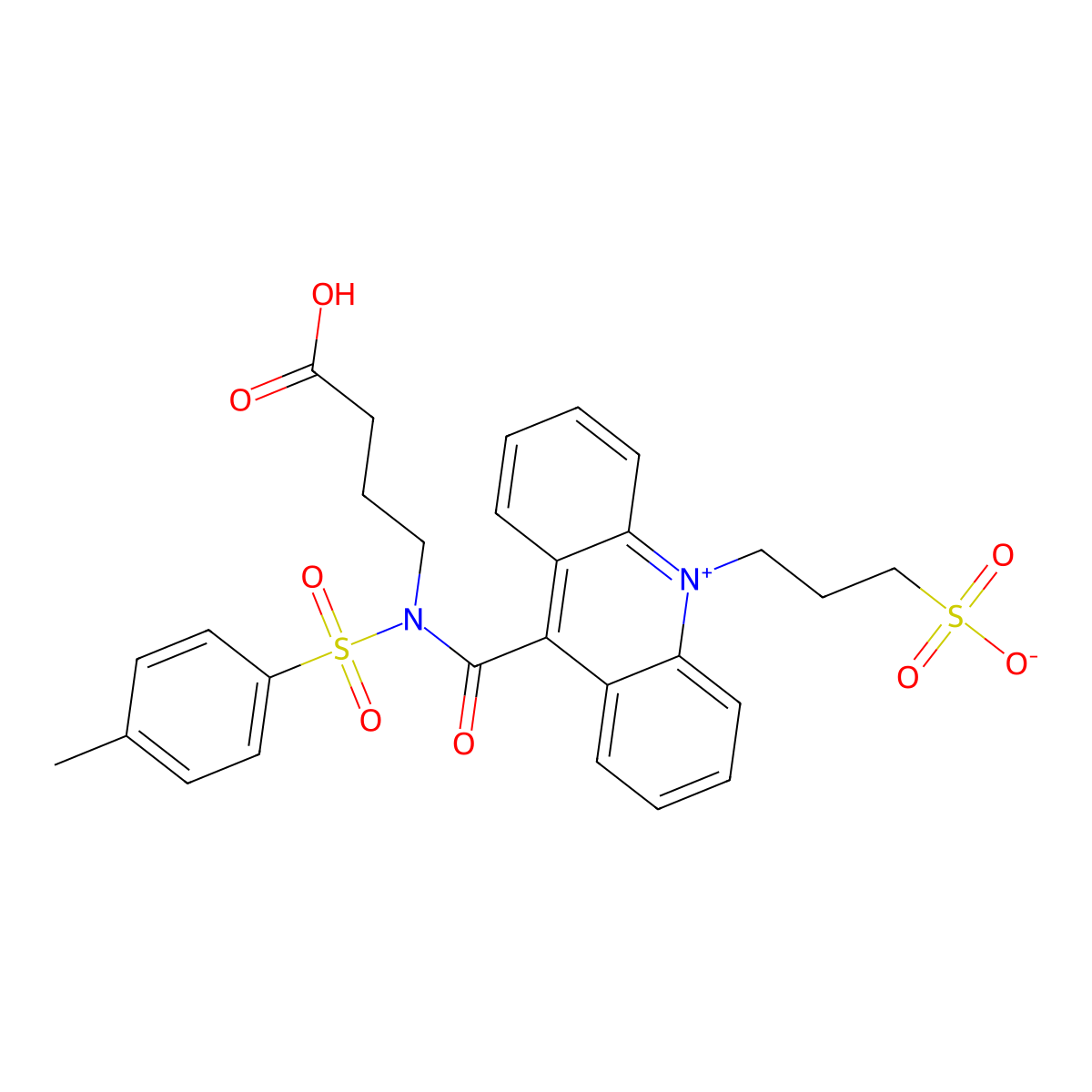 3-(9-((3-Carboxypropyl)(tosyl)carbamoyl)acridin-10-ium-10-yl)propane-1-sulfonate molecular structure, CAS 211106-69-3