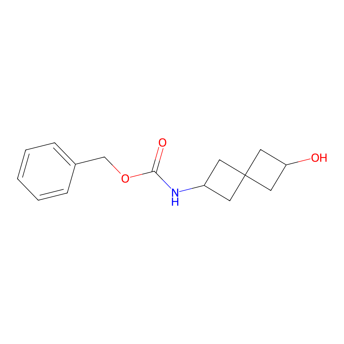 Benzyl (6-hydroxyspiro[3.3]heptan-2-YL)carbamate molecular structure, CAS 2111106-54-6