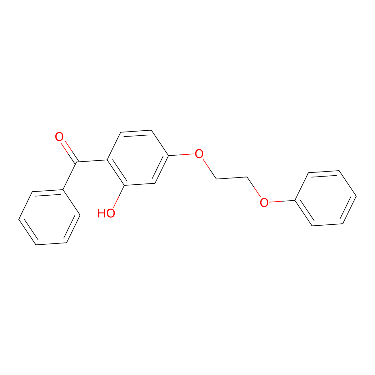 2-Hydroxy-4-(2-phenoxyethoxy)benzophenone molecular structure, CAS 21112-68-5