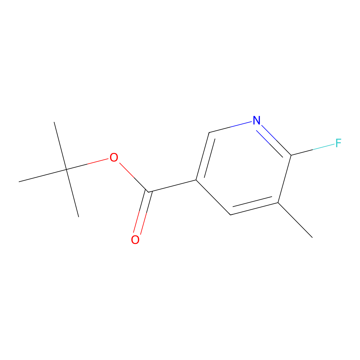 1,1-Dimethylethyl 6-fluoro-5-methyl-3-pyridinecarboxylate molecular structure, CAS 211122-39-3