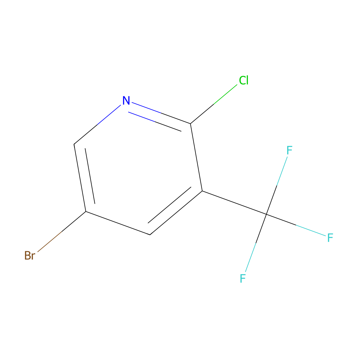 5-Bromo-2-chloro-3-(trifluoromethyl)pyridine molecular structure, CAS 211122-40-6