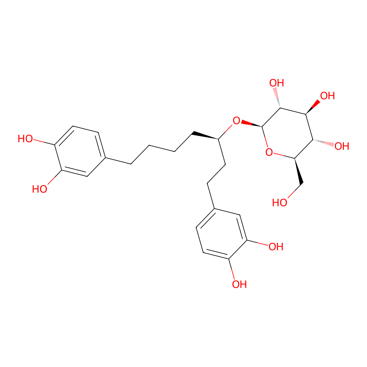 (3R)-1,7-Bis(3,4-Dihydroxyphenyl)-3-(Beta-D-Glucopyranosyl)Heptan-3-Ol molecular structure, CAS 211126-58-8