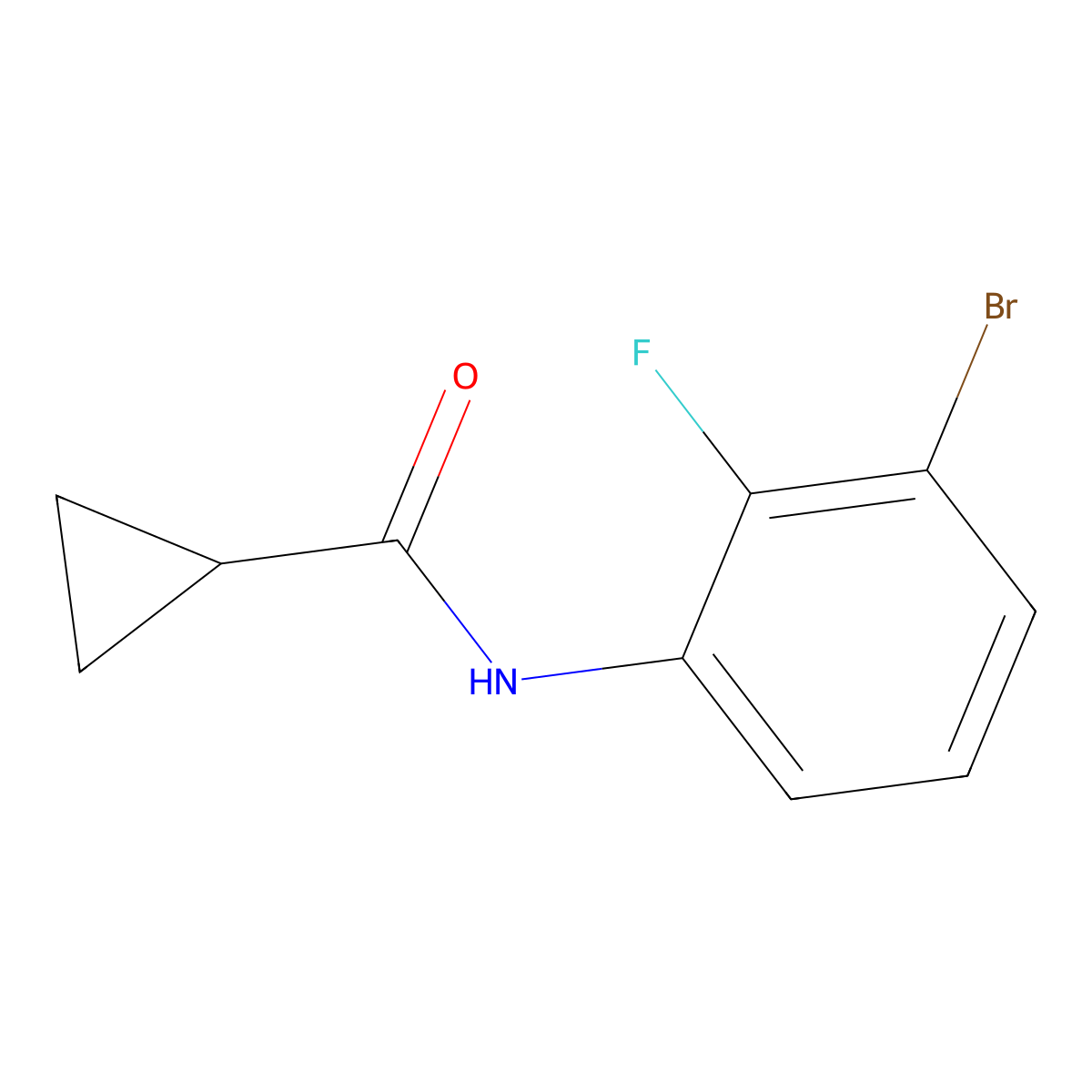 N-(3-bromo-2-fluorophenyl)cyclopropanecarboxamide molecular structure, CAS 2111277-61-1