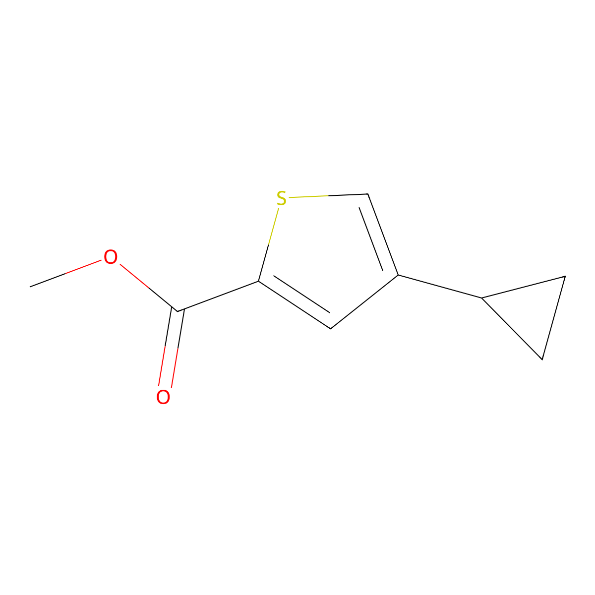 Methyl 4-cyclopropylthiophene-2-carboxylate molecular structure, CAS 2111296-73-0
