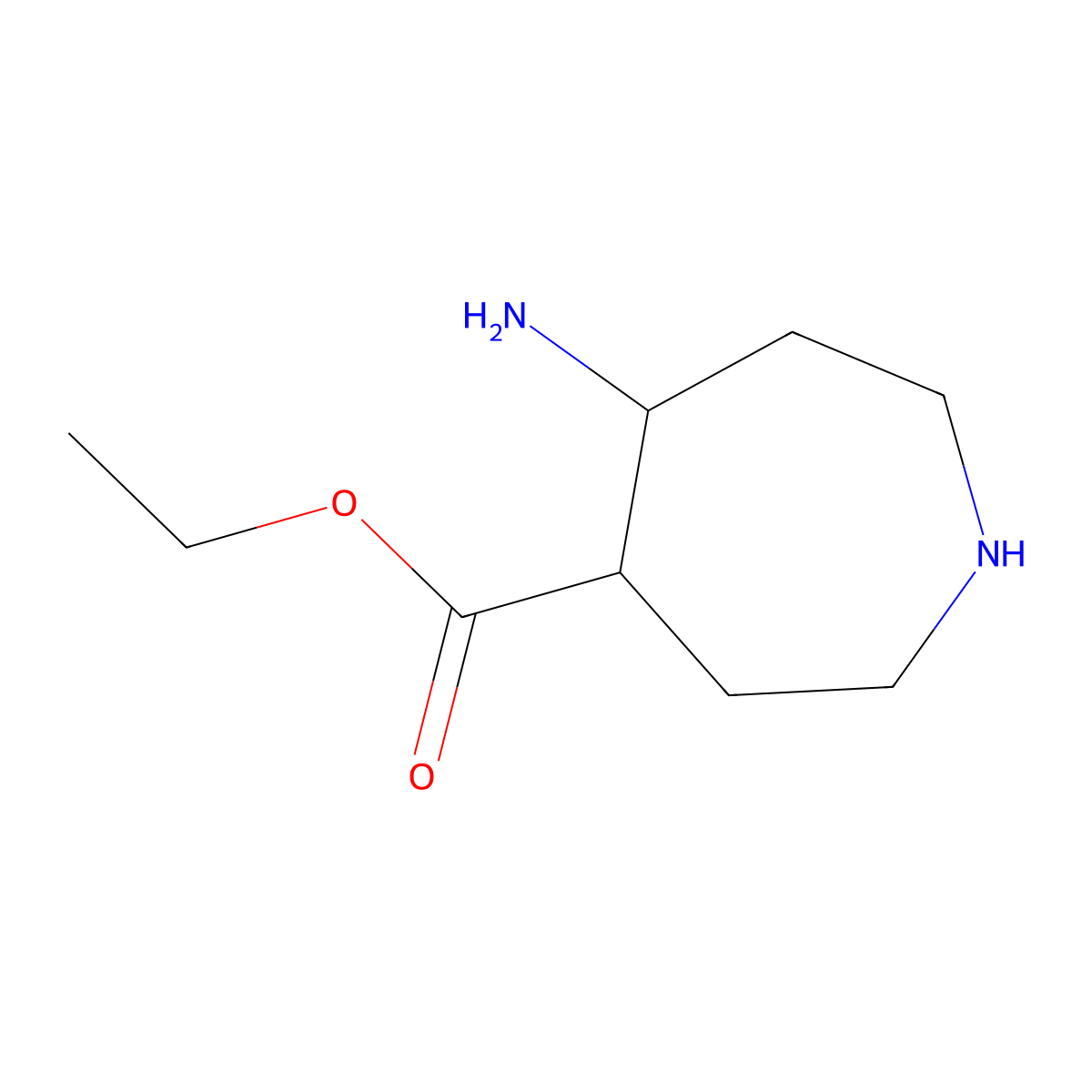 Ethyl 5-aminoazepane-4-carboxylate molecular structure, CAS 2111304-60-8
