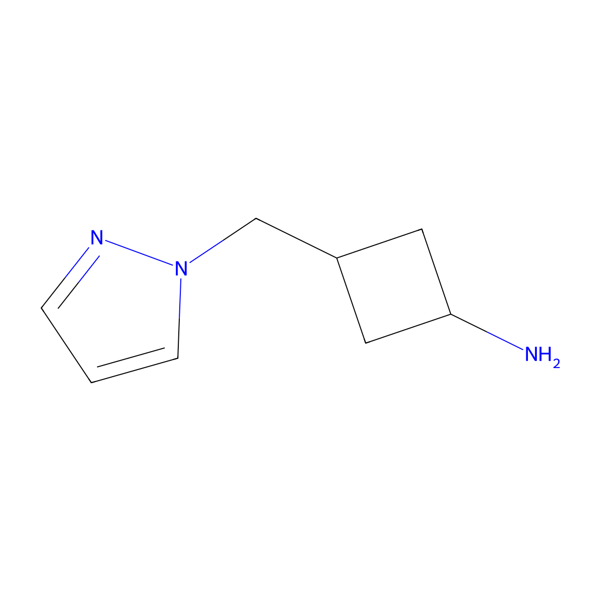 3-[(1h-Pyrazol-1-yl)methyl]cyclobutan-1-amine molecular structure, CAS 2111327-96-7