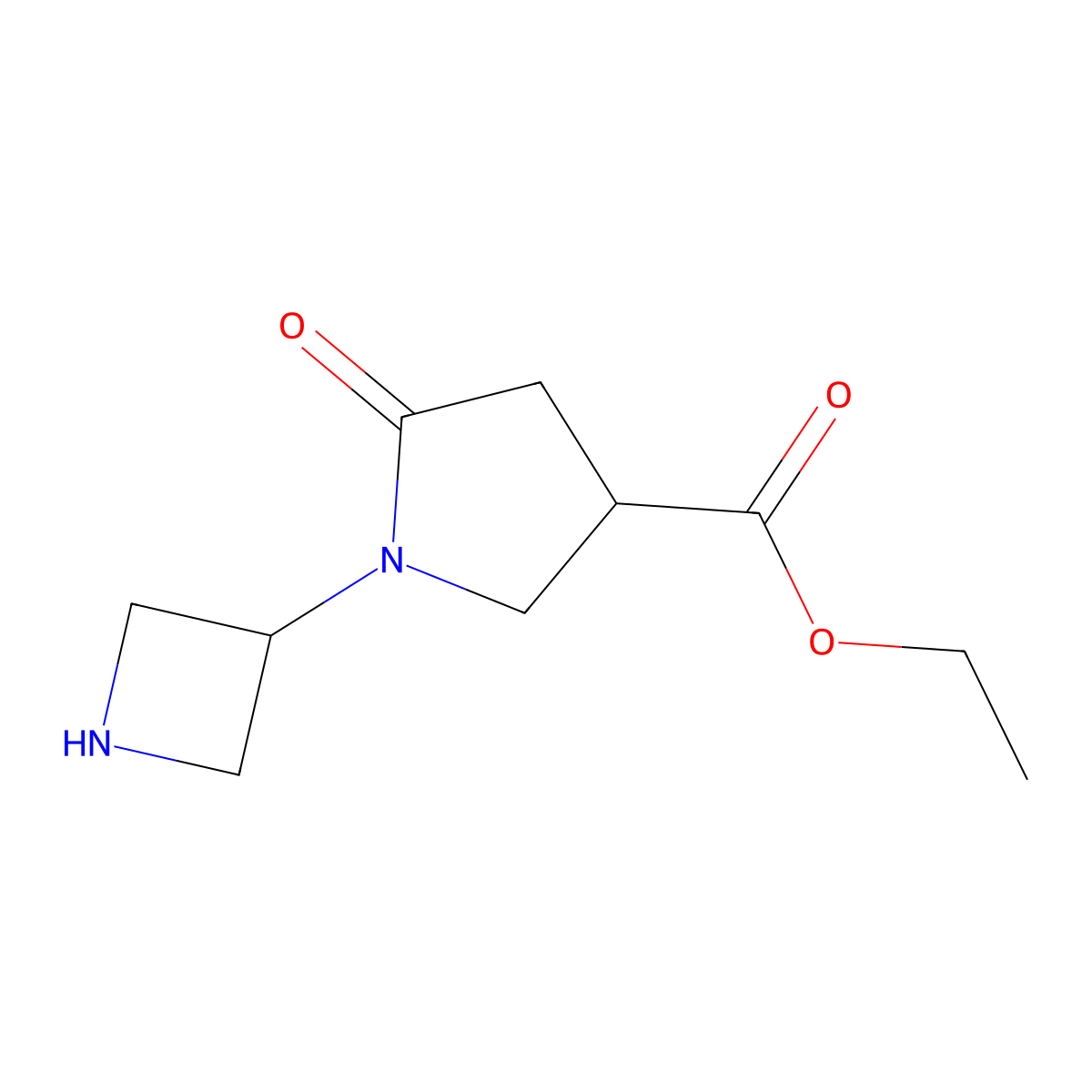 Ethyl 1-(azetidin-3-yl)-5-oxopyrrolidine-3-carboxylate molecular structure, CAS 2111342-54-0