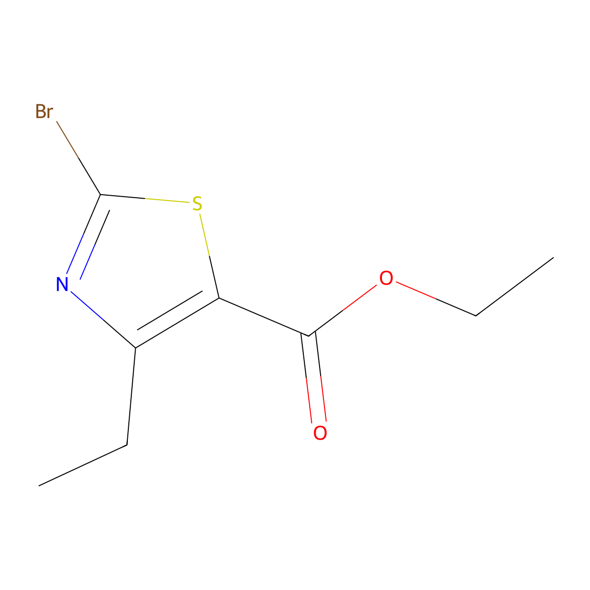 Ethyl 2-bromo-4-ethyl-1,3-thiazole-5-carboxylate molecular structure, CAS 2111361-60-3