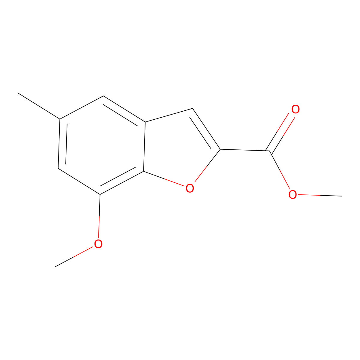Methyl 7-methoxy-5-methyl-1-benzofuran-2-carboxylate molecular structure, CAS 2111383-37-8