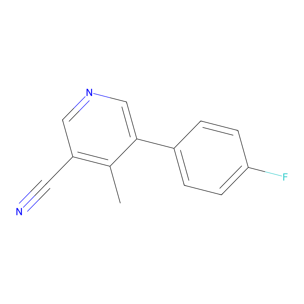 5-(4-Fluorophenyl)-4-methylnicotinonitrile molecular structure, CAS 2111386-05-9