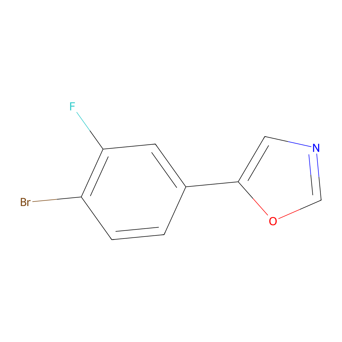 5-(4-Bromo-3-fluorophenyl)oxazole molecular structure, CAS 2111410-80-9