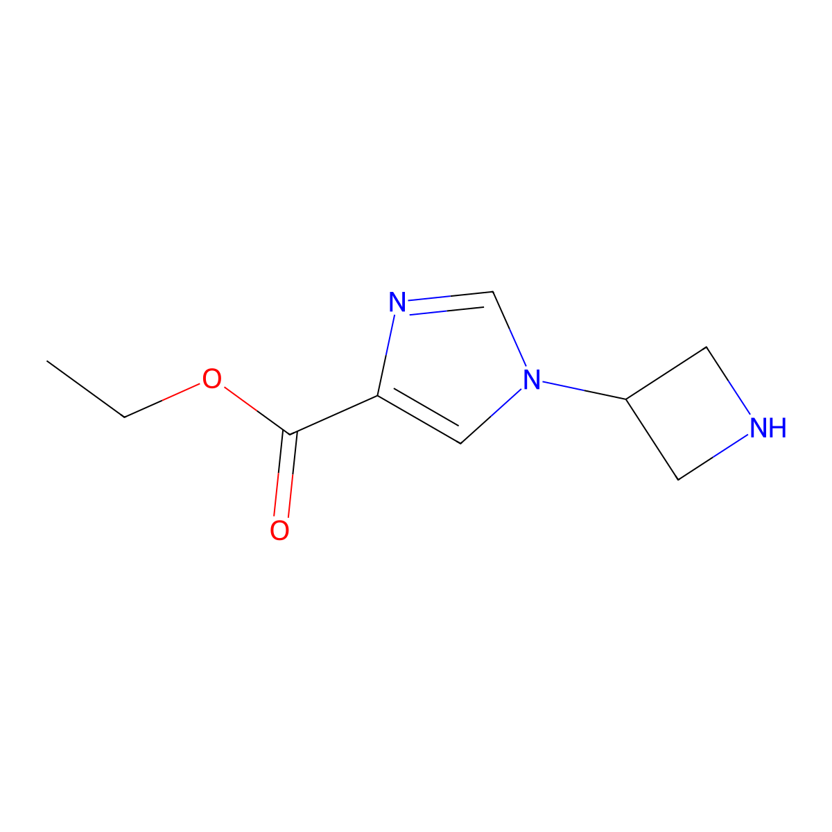 ethyl 1-(azetidin-3-yl)-1H-imidazole-4-carboxylate molecular structure, CAS 2111426-61-8
