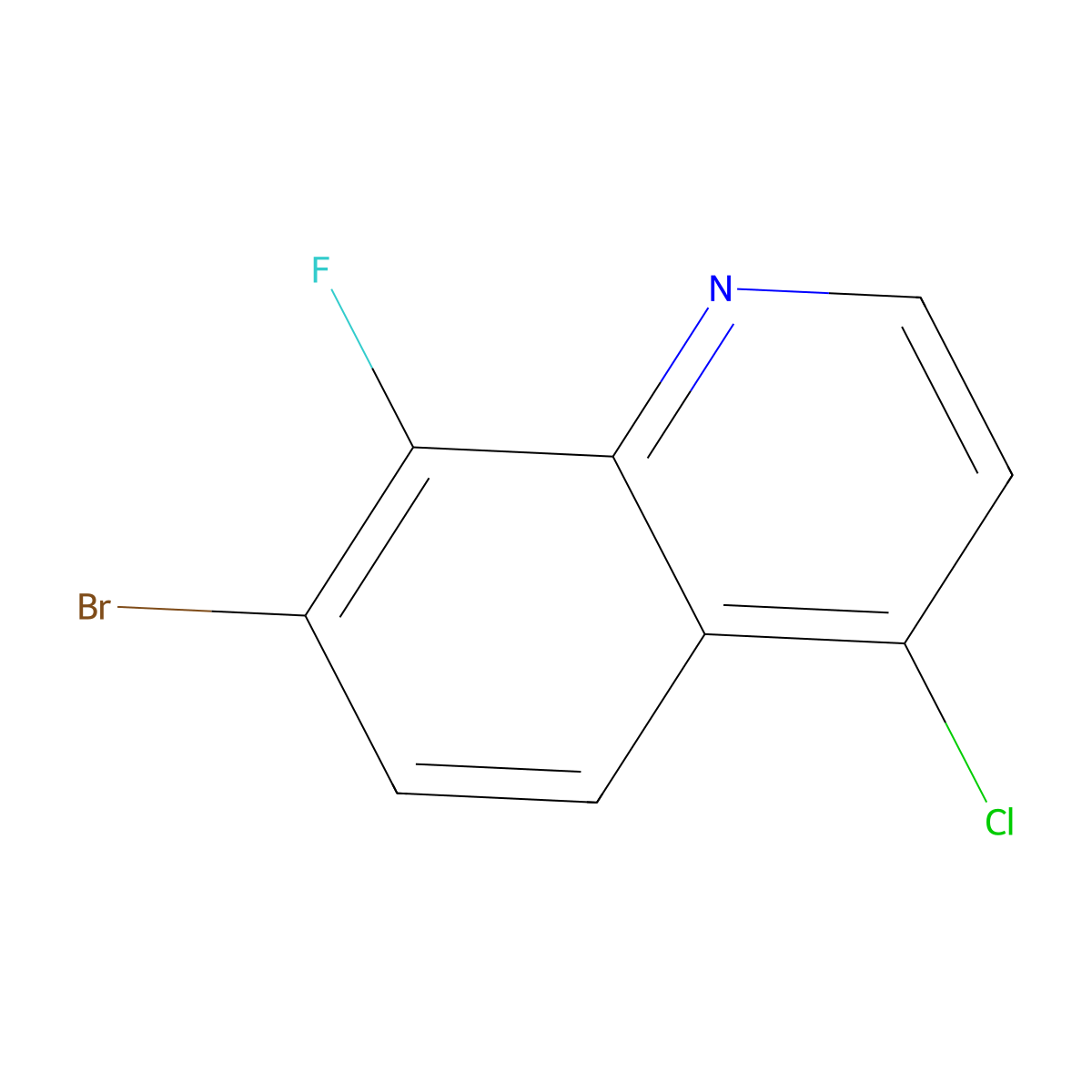 7-Bromo-4-chloro-8-fluoroquinoline molecular structure, CAS 2111439-88-2