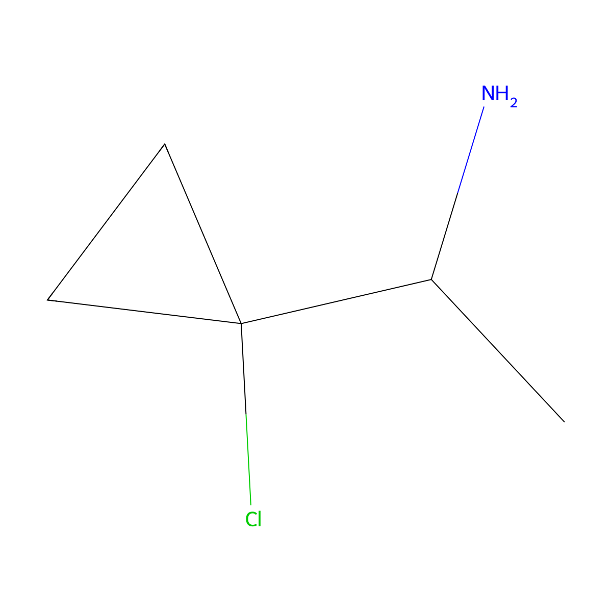 1-(1-Chlorocyclopropyl)ethan-1-amine molecular structure, CAS 2111458-47-8