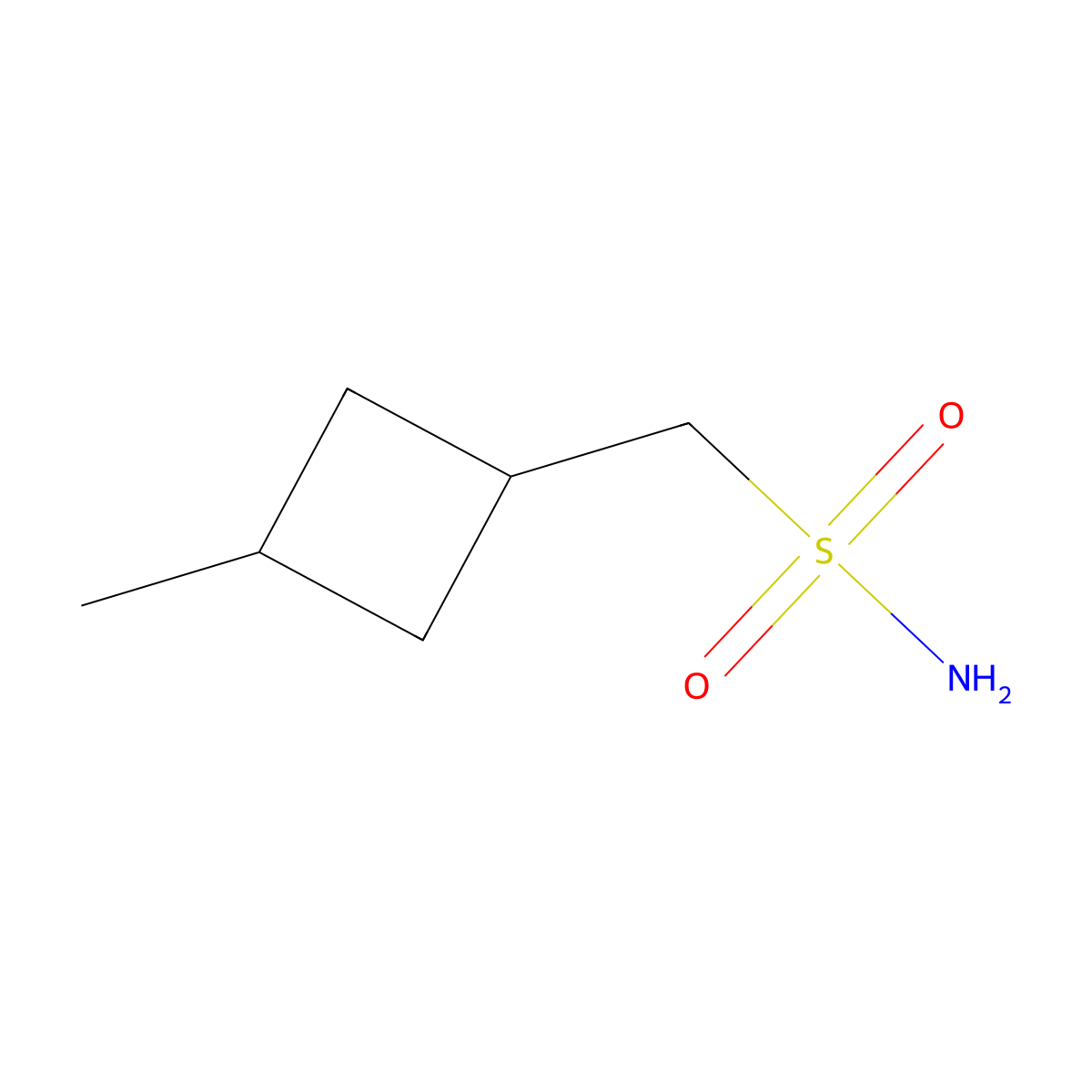 (3-Methylcyclobutyl)methanesulfonamide molecular structure, CAS 2111483-45-3