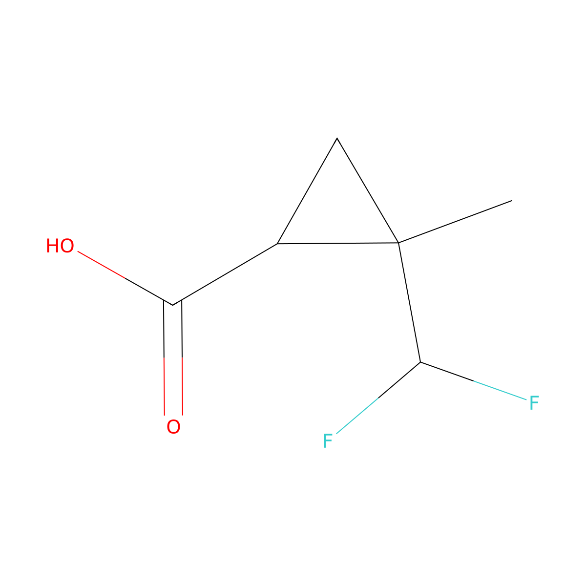 2-(Difluoromethyl)-2-methylcyclopropane-1-carboxylic acid molecular structure, CAS 2111499-67-1