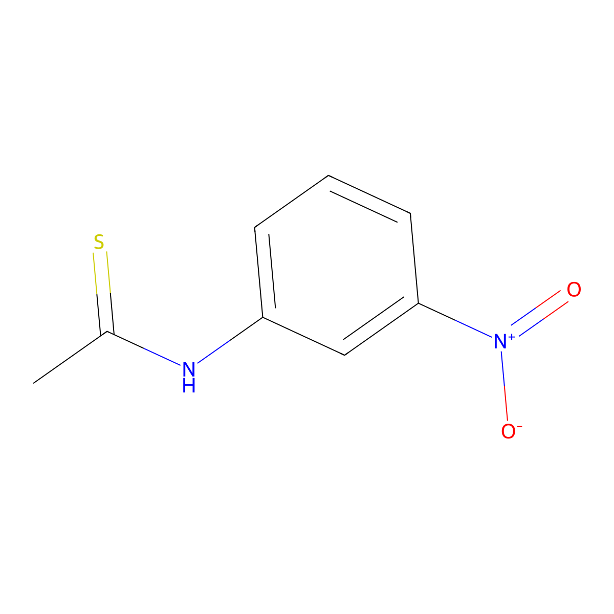 N-(3-nitrophenyl)ethanethioamide molecular structure, CAS 21115-69-5