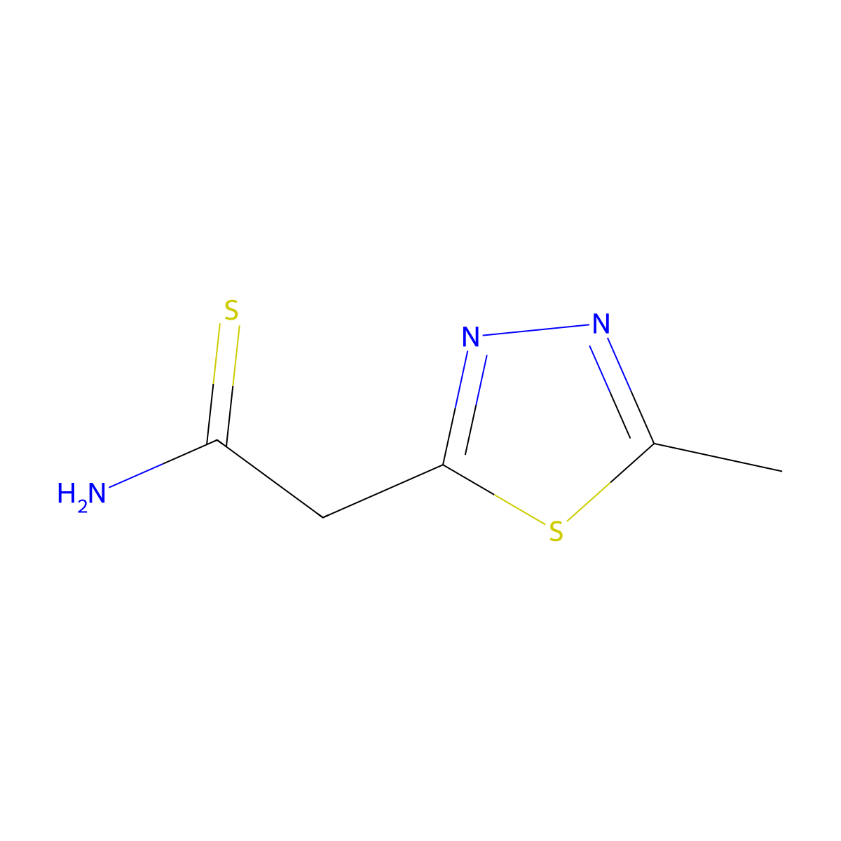 2-(5-Methyl-1,3,4-thiadiazol-2-yl)ethanethioamide molecular structure, CAS 2111502-22-6