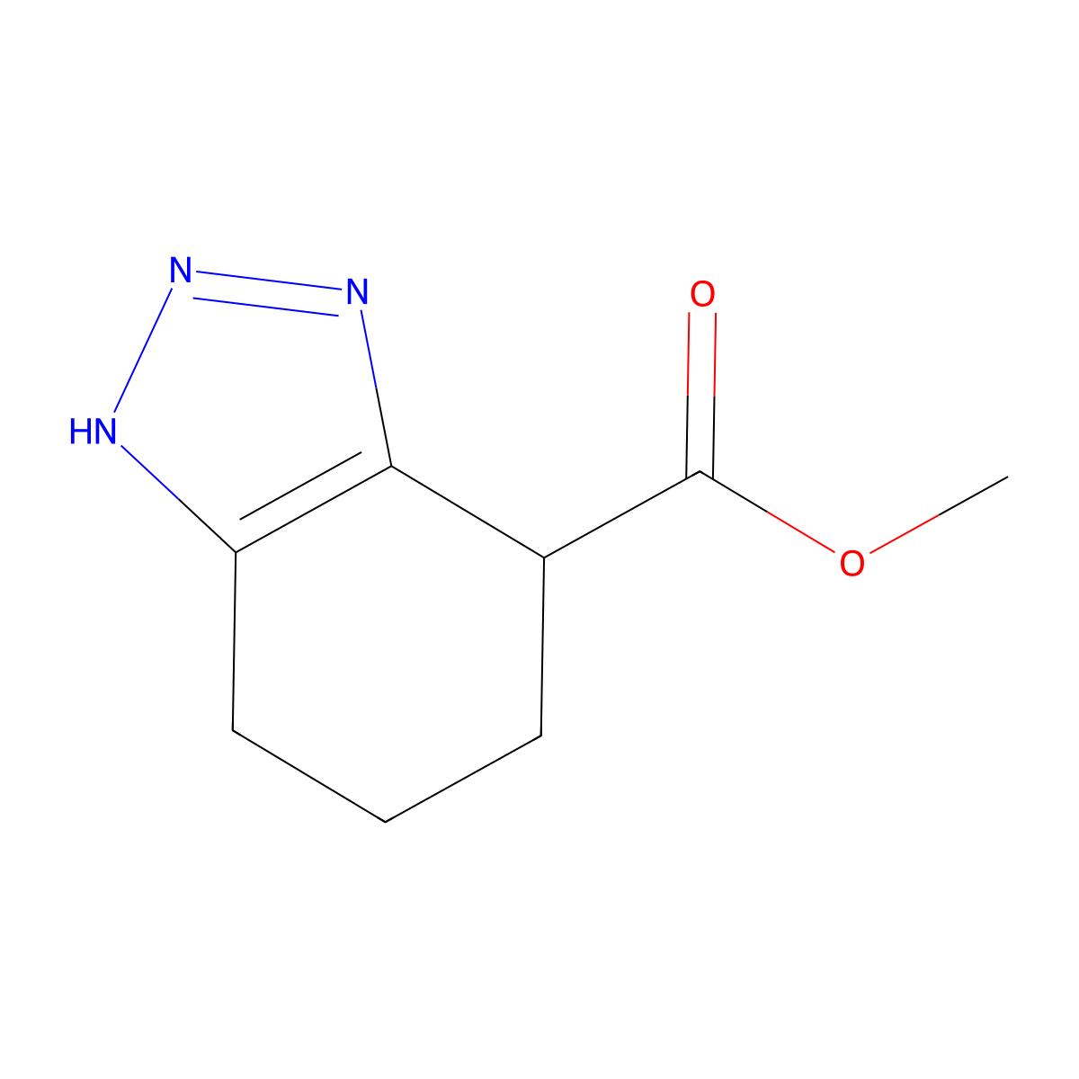 methyl 4,5,6,7-tetrahydro-1H-1,2,3-benzotriazole-4-carboxylate molecular structure, CAS 2111542-97-1