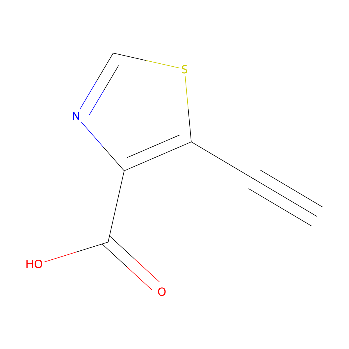 5-Ethynyl-1,3-thiazole-4-carboxylic acid molecular structure, CAS 2111552-86-2