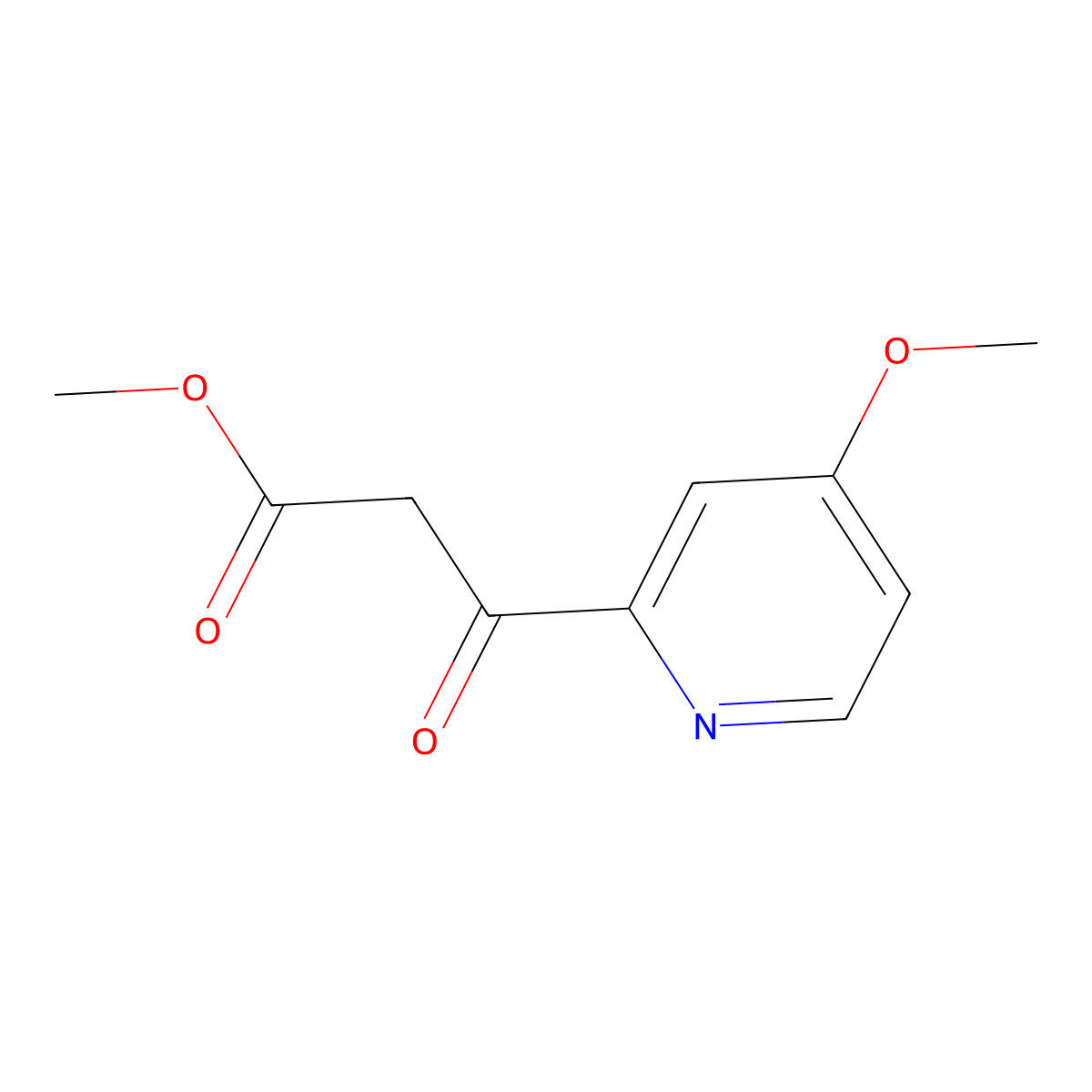 Methyl 3-(4-methoxypyridin-2-yl)-3-oxopropanoate molecular structure, CAS 2111558-14-4