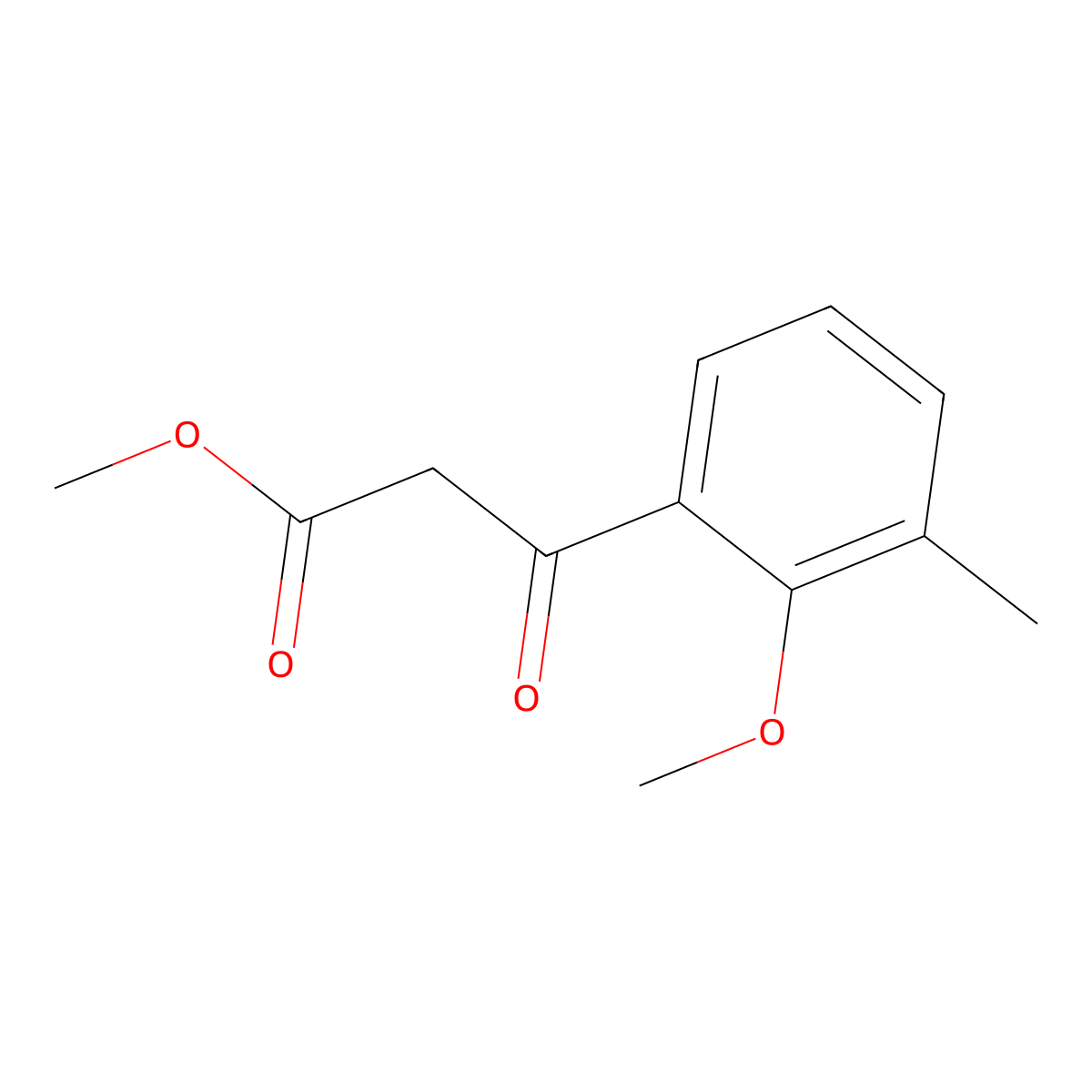 Methyl 3-(2-methoxy-3-methylphenyl)-3-oxopropanoate molecular structure, CAS 2111560-38-2