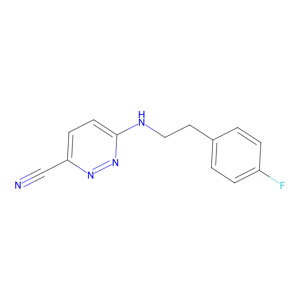 6-{[2-(4-Fluorophenyl)ethyl]amino}pyridazine-3-carbonitrile molecular structure, CAS 2111579-57-6